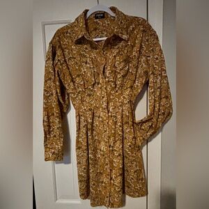 “Fate” Floral Corduroy Dress